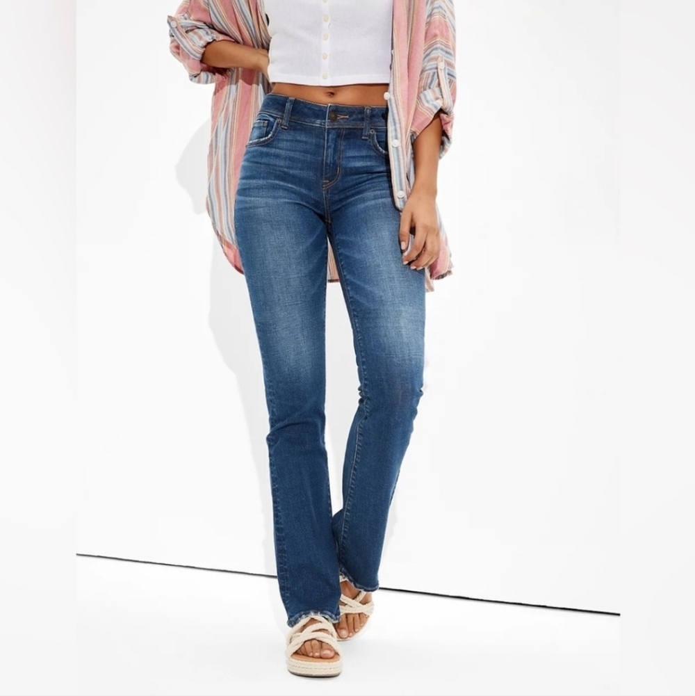 American Eagle Outfitters Dark Blue Kick Boot Cut Jeans